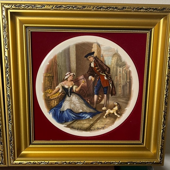 Genuine Staffordshire Ceramics Gold Frame Pair 18th Century Style Victorian Art - Picture 3 of 14